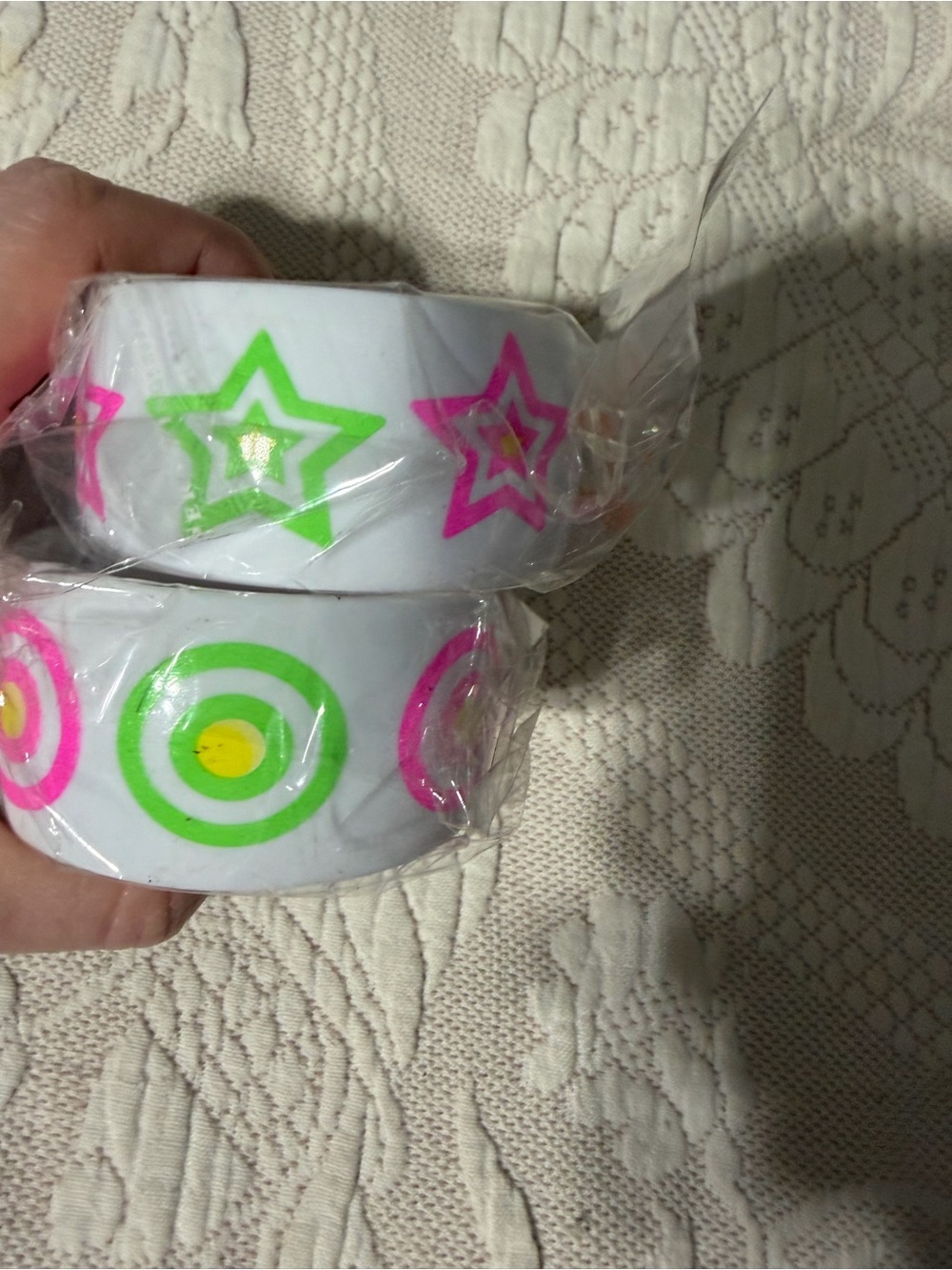 New pair of party costume bracelets 60s 80s retro bangles hippie cosplay